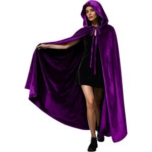 Velvet Hooded Cloak for Adults Full-Length Medieval Cape with Oversized Hood for